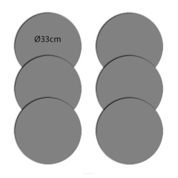 Zestaw 6 podkładek na stół okrągłych 6D - DREWNO