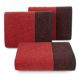 Ręcznik LEON czarno czerwony 50x90 - Eurofirany