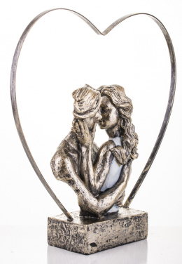 Figurka Para Zakochani w oprawie w kształcie serca 27,5x28x6,5
