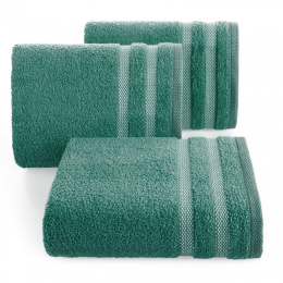 Ręcznik RIKI ciemno zielony z bordiurą 50x90 Eurofirany