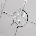 Szkatułka Szklana srebrna 12,5x15,5x15,5 uchwyt w kształcie kryształu