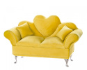 Szkatułka na biżuterię sofa żółta serce 15x25x10