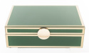 Szkatułka na biżuterię zielono złota duża 8x24,5x17