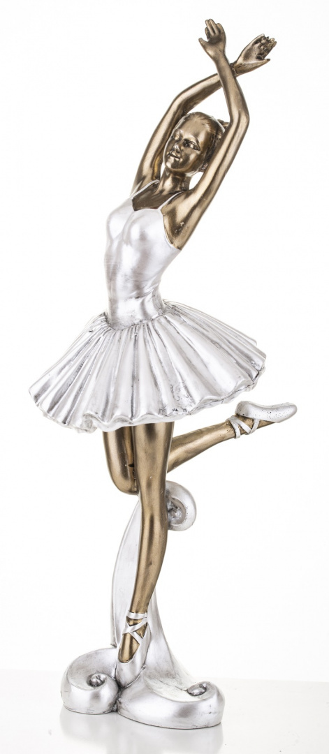 Figurka Baletnica złoto perłowa 42x15,5x17cm DUŻA