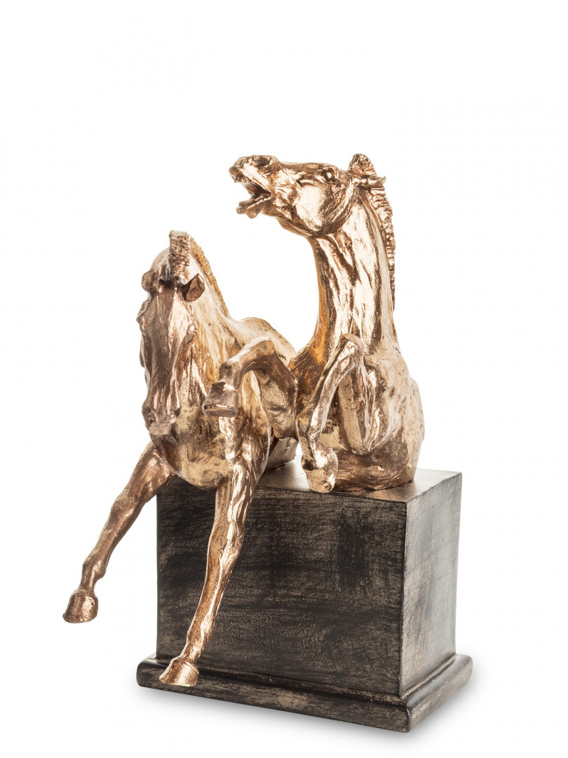 Figurka Konie w galopie 31x16,5x22 złota