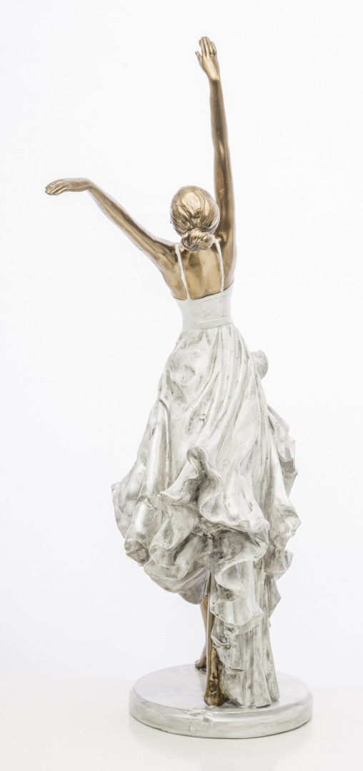 Figurka Tańczącej kobiety baletnicy kremowo złota 48,5x20x12cm