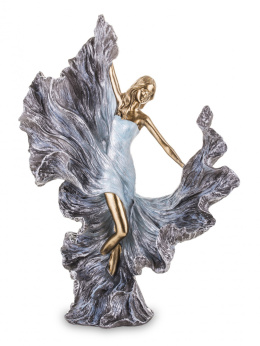 Figurka Tańczącej kobiety niebiesko złota 30,5x23,5x10cm