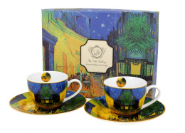 2 filiżanki espresso ze spodkami 110ml Vincent Van Gogh - Terrace at Night