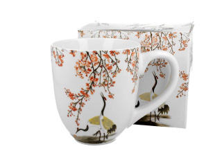 Kubas 1000ml SAKURA I ŻURAWIE porcelana kostna