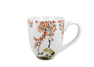 Kubas 1000ml SAKURA I ŻURAWIE porcelana kostna