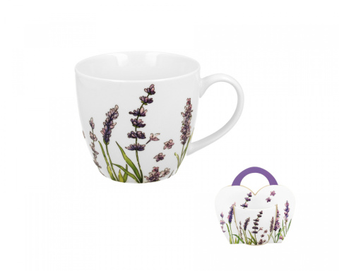 Kubek porcelanowy CLASSIC LAVENDER 460ml serce