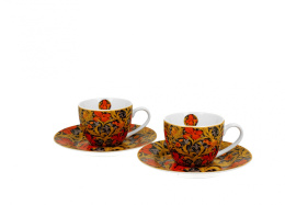 2 filiżanki espresso ze spodkami 110ml William Morris - Orange Irises