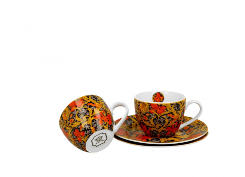 2 filiżanki espresso ze spodkami 110ml William Morris - Orange Irises