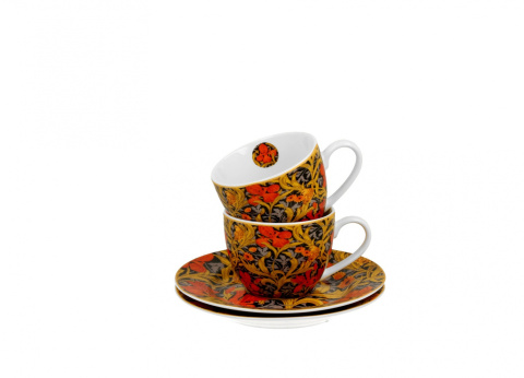 2 filiżanki espresso ze spodkami 110ml William Morris - Orange Irises