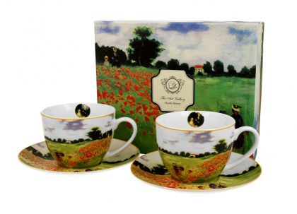 2 filiżanki ze spodkami 280ml Claude Monet - POPPY FIELD