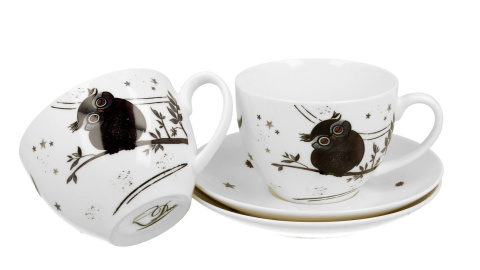 2 filiżanki 280 ml ze spodkami CHARMING OWLS