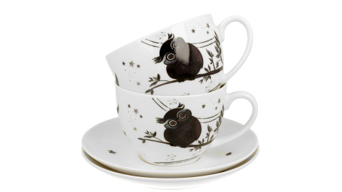 2 filiżanki 280 ml ze spodkami CHARMING OWLS