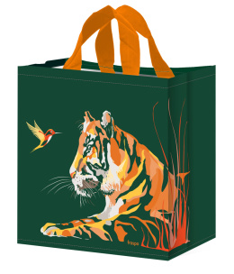 Ekologiczna torba ANIMALS Tygrys 24L zielona