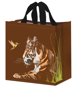 Ekologiczna torba ANIMALS Tygrys 24L brązowa