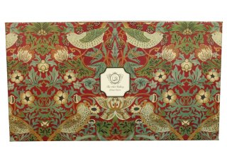 Filiżanki ze spodkami 280 ml komplet 6 szt. William Morris- Strawberry Thief Red