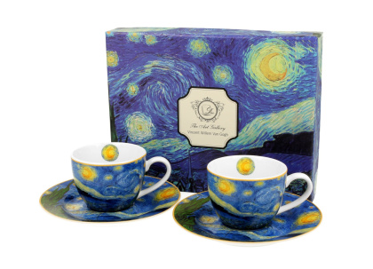 2 filiżanki espresso ze spodkami 110ml Vincent Van Gogh - Starry Night