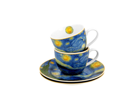 2 filiżanki espresso ze spodkami 110ml Vincent Van Gogh - Starry Night