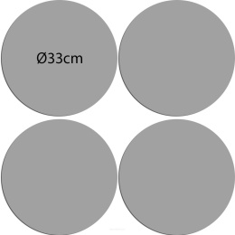 4 Podkładki okrągłe NERO 33cm- Bertoni