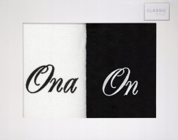Komplet Ręczników ON ONA biały czarny 70x140