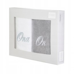 Komplet Ręczników ON ONA biały popielaty 70x140