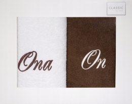 Komplet Ręczników ON ONA kremowy brązowy 70x140