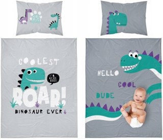 Pościel dziecięca COOL DINO graf 100X135 Bawełna