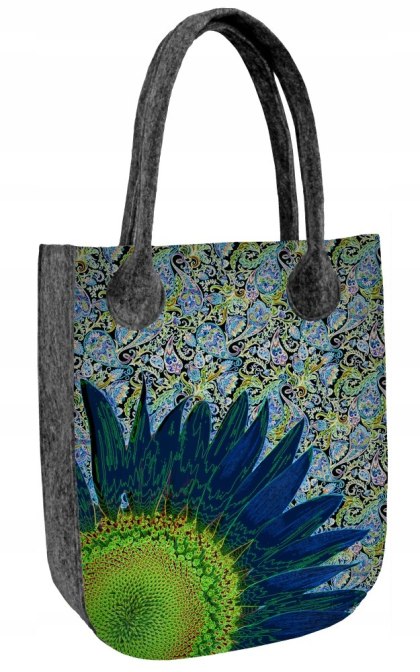 Torba z filcu - CITY BLUE FLOWER