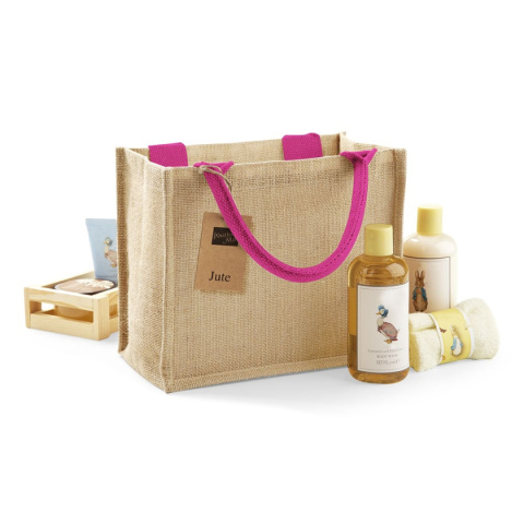 Torba z juty Mini Gift Natural Fuchsia