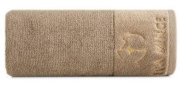 EVA MINGE Ręcznik bawełniany z welwetową bordiurą beżowy 30x50 Gaja Eurofirany