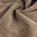 EVA MINGE Ręcznik bawełniany z welwetową bordiurą beżowy 30x50 Gaja Eurofirany