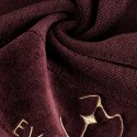 EVA MINGE Ręcznik bawełniany z welwetową bordiurą bordowy 30x50 Gaja Eurofirany