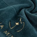 EVA MINGE Ręcznik bawełniany z welwetową bordiurą ciemnozielony 30x50 Gaja Eurofirany