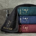 EVA MINGE Ręcznik bawełniany z welwetową bordiurą ciemnozielony 30x50 Gaja Eurofirany