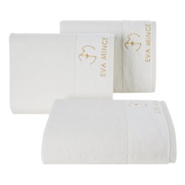 EVA MINGE Ręcznik bawełniany z welwetową bordiurą kremowy 30x50 Gaja Eurofirany
