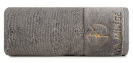 EVA MINGE Ręcznik bawełniany z welwetową bordiurą szary 30x50 Gaja Eurofirany