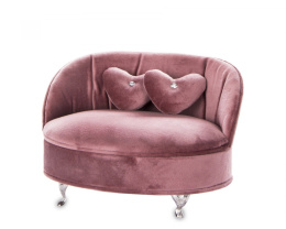 Szkatułka na biżuterię sofa różowa 14x21x16