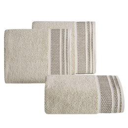 Ręcznik bawełniany z ozdobną bordiurą beżowy 70x140 Suzana EUROFIRANY