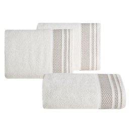Ręcznik bawełniany z ozdobną bordiurą kremowy 70x140 Suzana EUROFIRANY