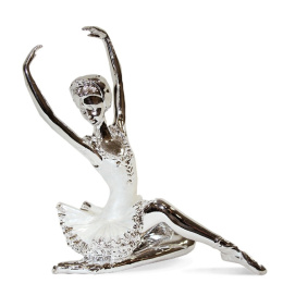 Figurka Baletnicy srebrno-perłowa 9x6x9