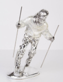 Figurka Narciarz srebrna duża 25,5x17x14