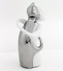 Figurka Przytulone Koty srebrno-biała 24x13x7