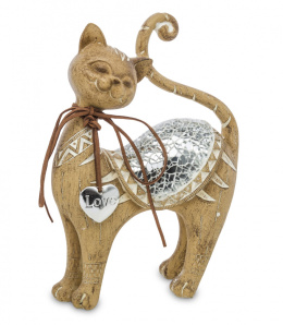 Figurka Stojący Kot ozdobna brązowa 22x16x6