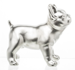 Figurka Stojący Pies Mops Srebrny 15,5x10x16