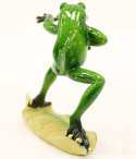 Figurka żaba surfer na liściu 13x15x5