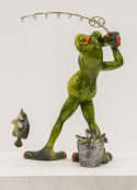 Figurka żaba z wędką 18x12x8